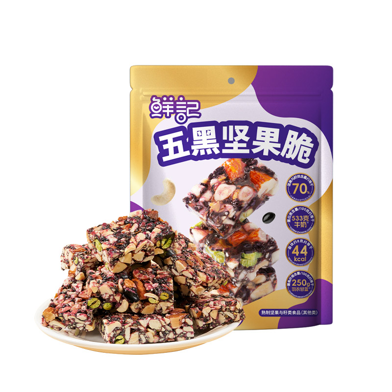 鲜记五黑坚果脆300g