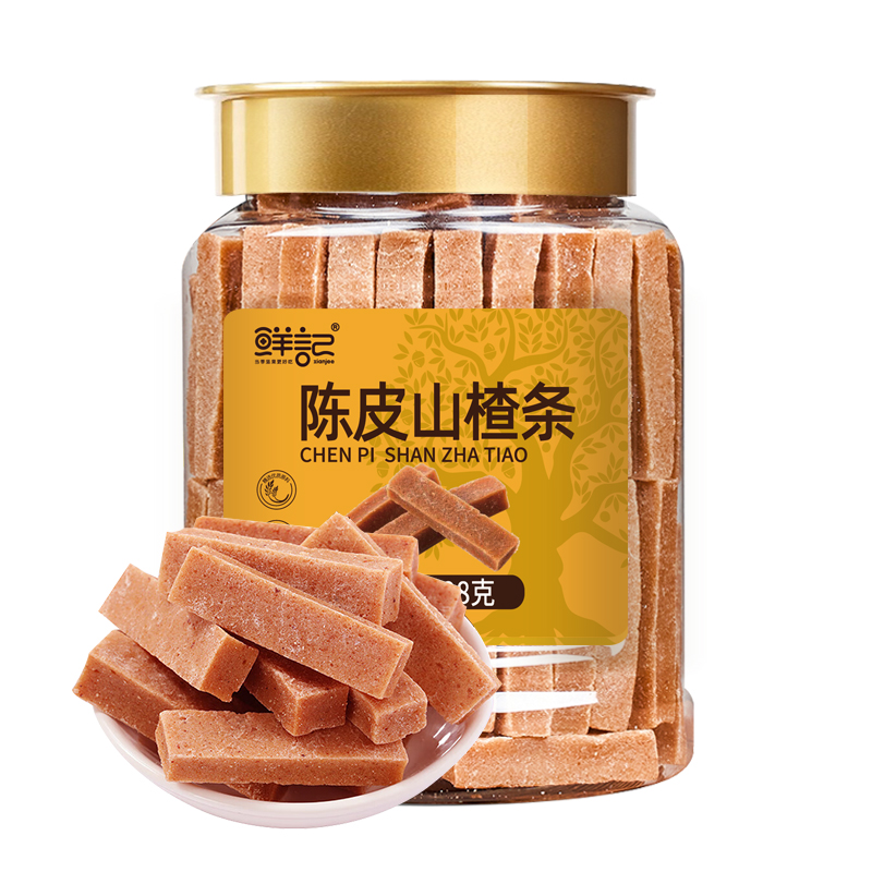 鲜记陈皮山楂条358g（博士帽罐装）