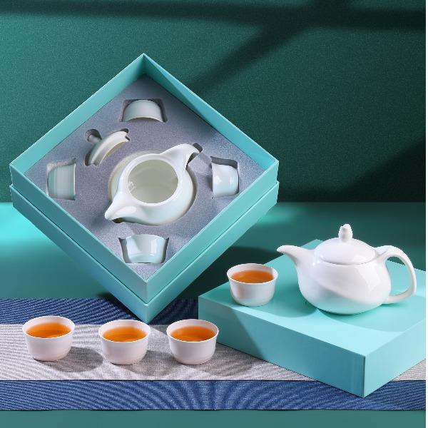 简约白骨质瓷茶具五件套DC-C509A