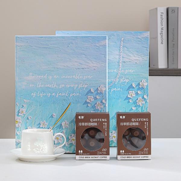 瓷语花香瑞马生祥玲珑咖啡杯商务套组