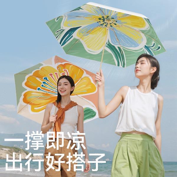 左都ZD2550-五折6k绽放系列数码钛银防晒伞