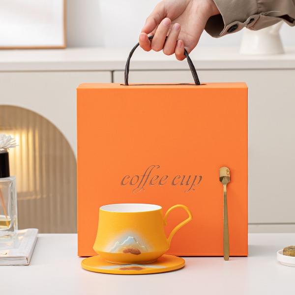 瓷语花香观山轻奢咖啡杯套组