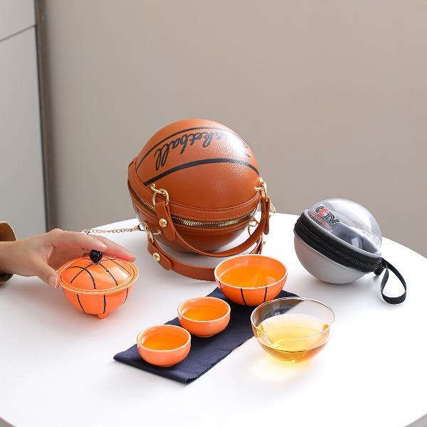 瓷語花香籃球足球輕奢快客旅行茶具