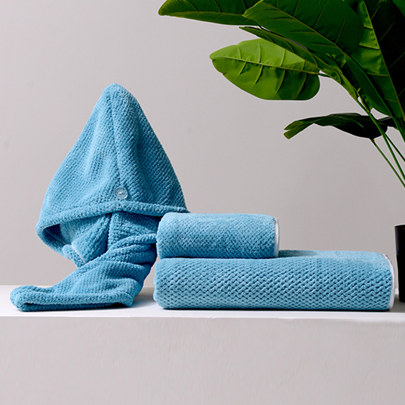 生活元素菠萝格珊瑚绒浴巾三件套SHR-307A