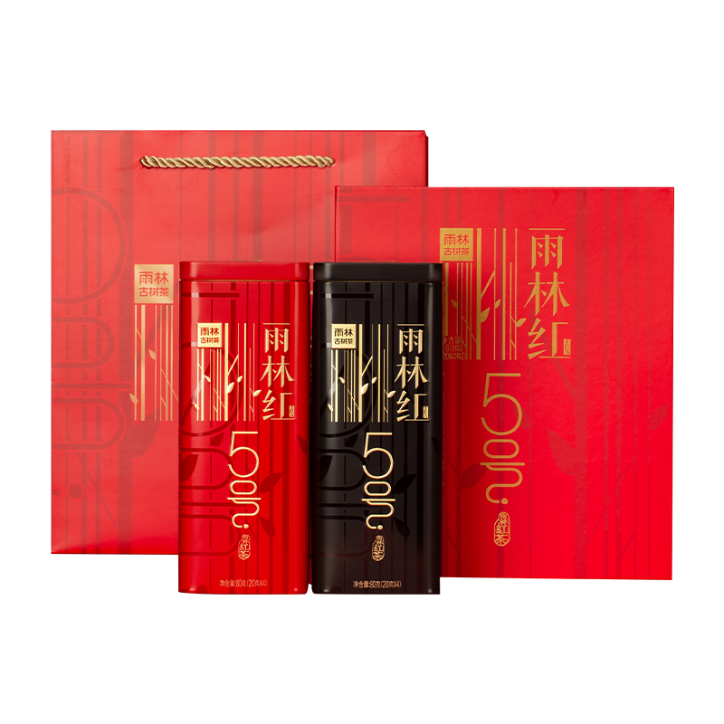 雨林古树茶红茶雨林红5号单套装160g