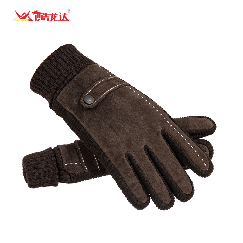 酷龙达冬季保暖猪皮触屏手套均码CLD-STX002