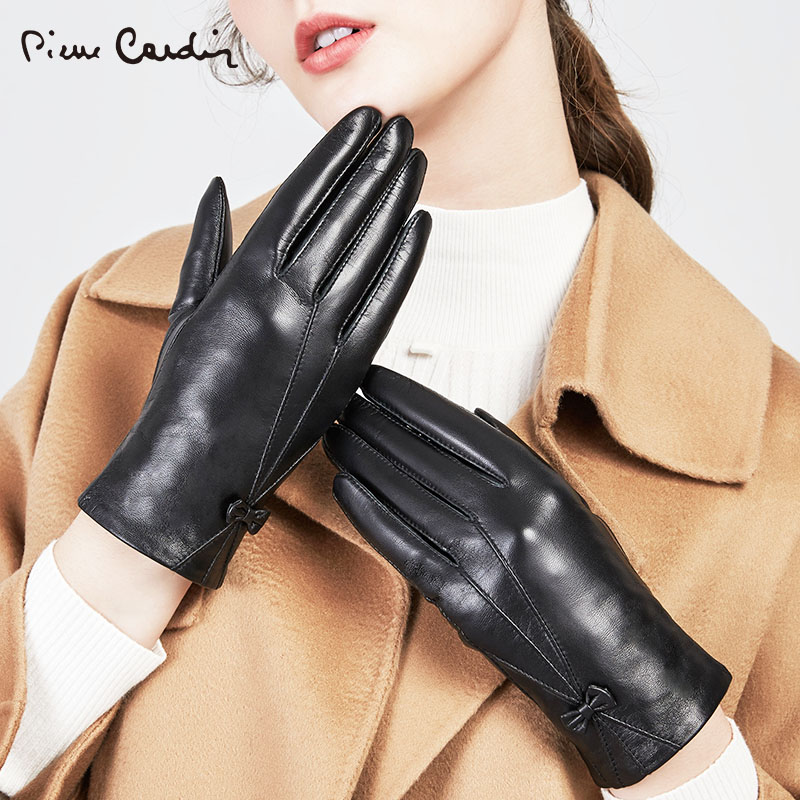 皮尔卡丹女士触屏皮手套
