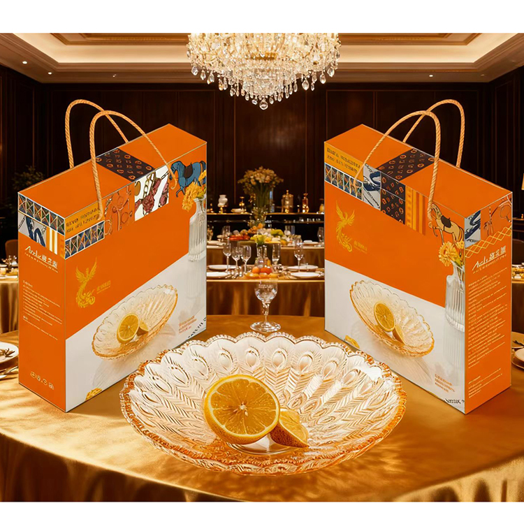 爱之旅开门红雀翎流光玻璃果盘