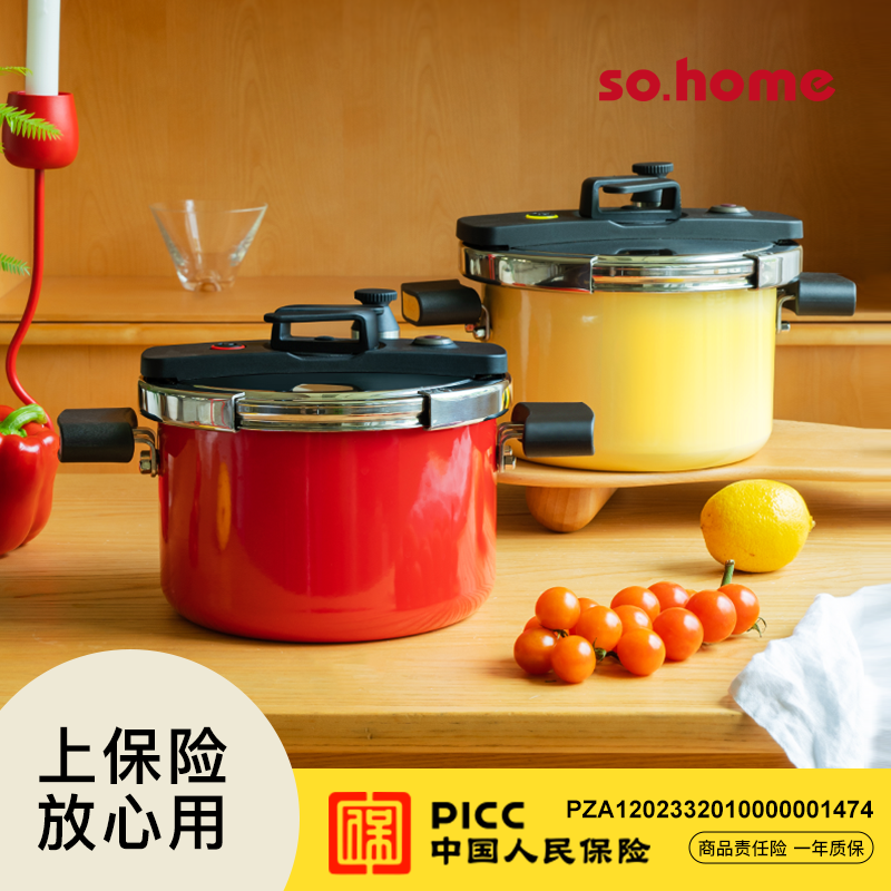 so.home4.0L珐琅高压锅（双盖）R427-20