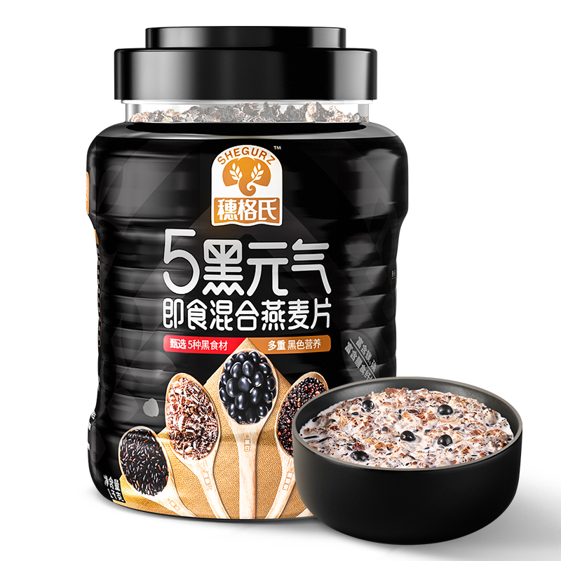 穗格氏5黑元氣混合即食燕麥片1kg