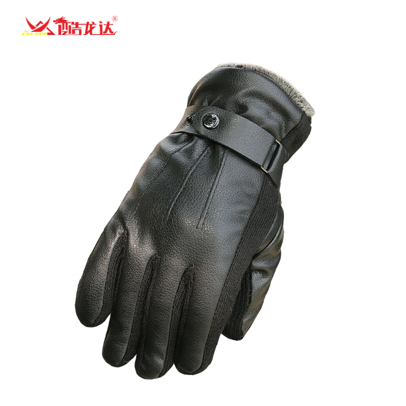 酷龍達(dá)冬季保暖加絨防寒PU皮手套均碼CLD-STX012