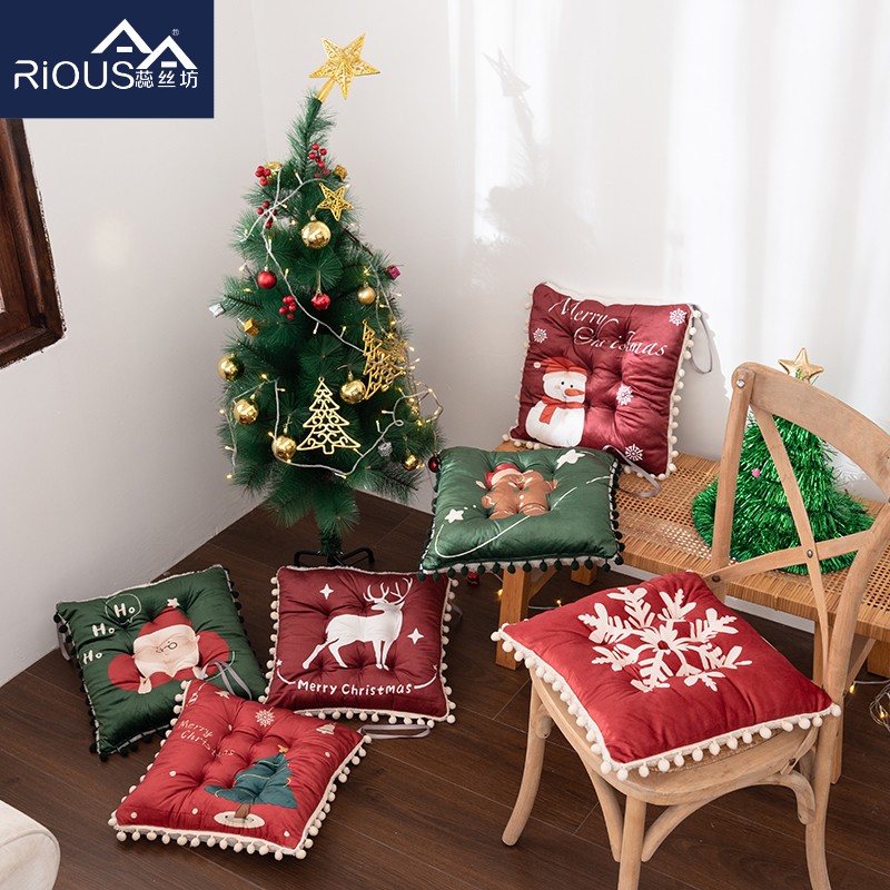 蕊丝坊家纺水晶绒双面绒椅子坐垫