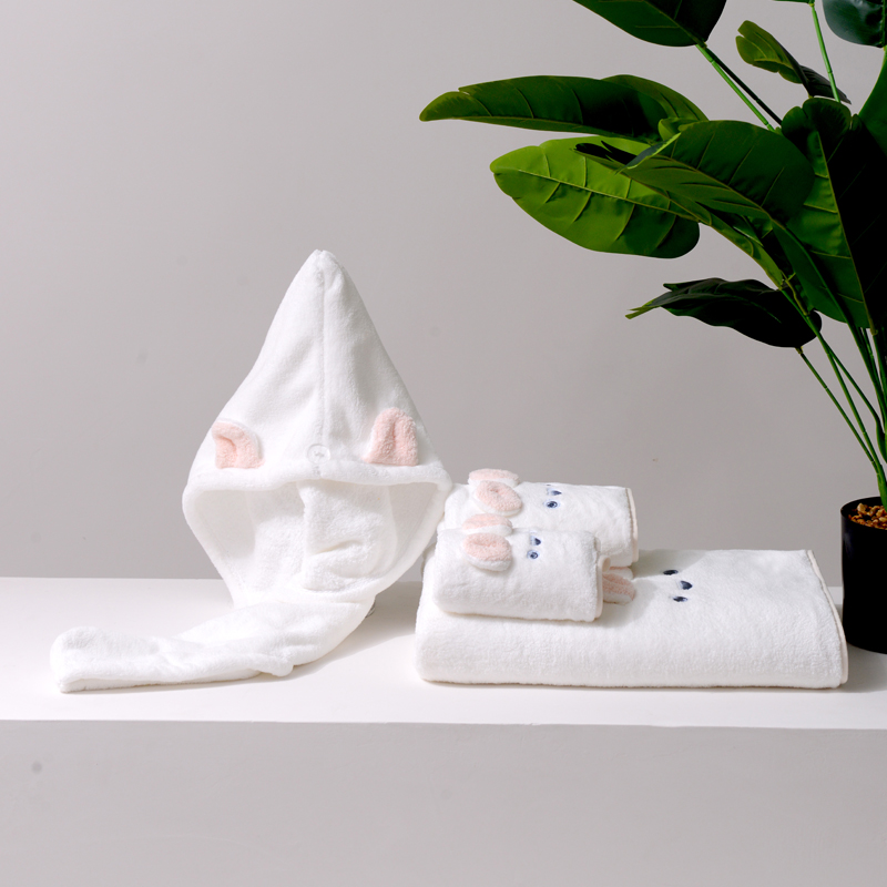 生活元素小熊之家珊瑚绒浴巾四件套SHR-406A