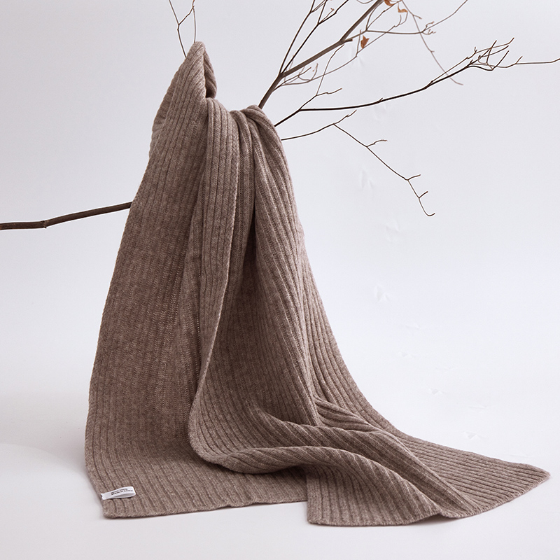 法国啄木鸟羊毛保暖围巾-咖色ZWJ-00003