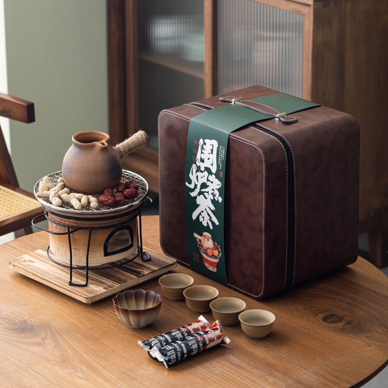 瓷语花香粗陶围炉煮茶商务套组XWD1
