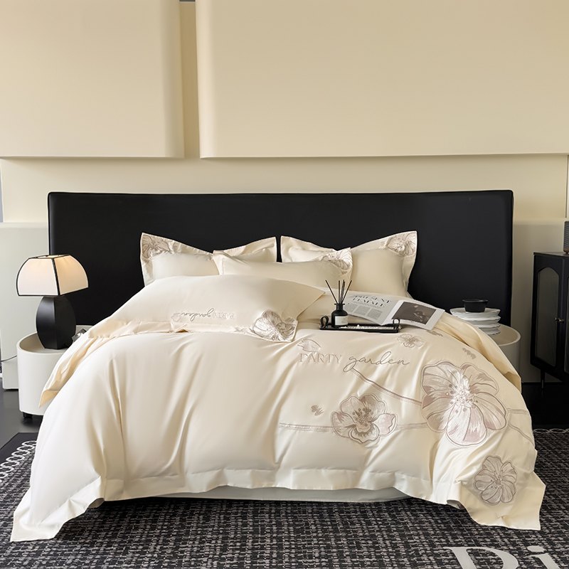 花花公子-家纺-60支全棉长绒棉轻奢刺绣四件套