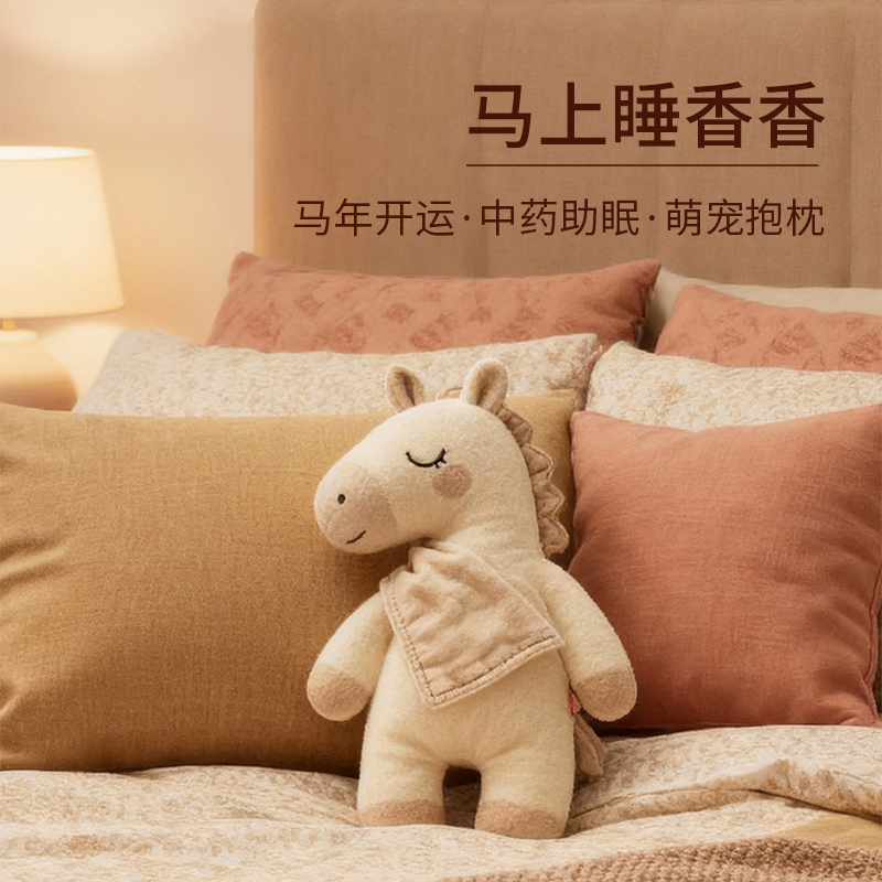 东客集新年礼盒马上睡香香小马抱枕