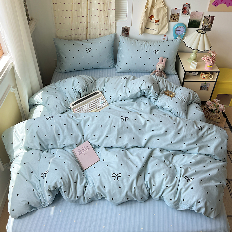 花花公子-家紡-40支全棉純棉ins卡通可愛(ài)風(fēng)簡(jiǎn)約四件套