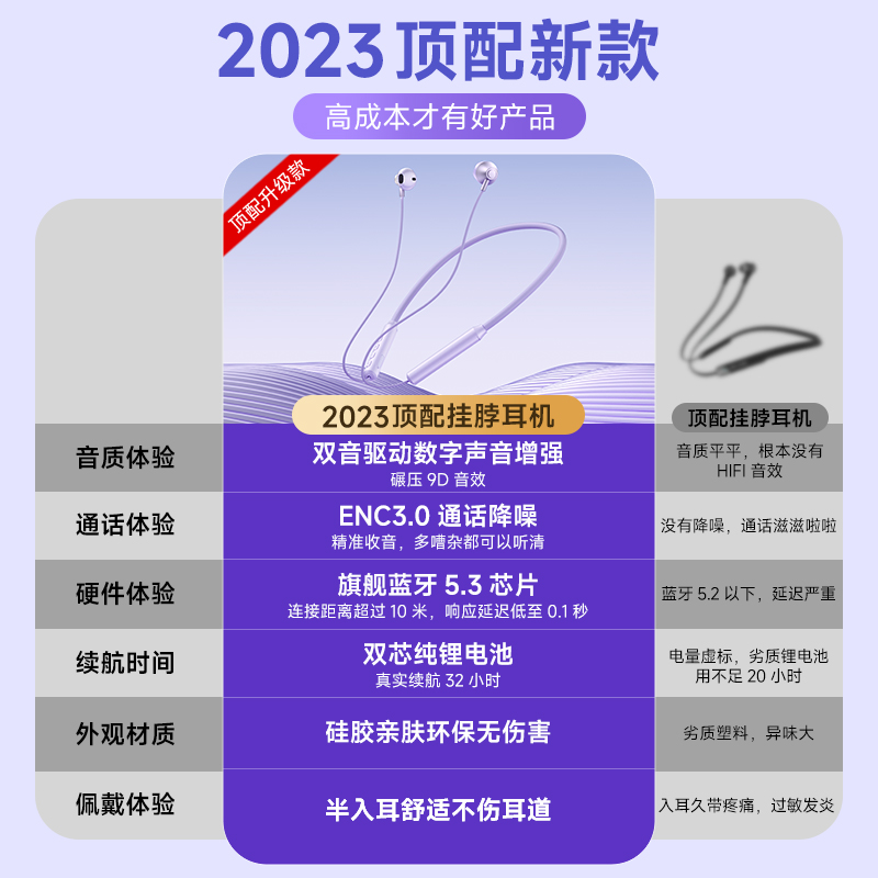 picun品存挂脖式耳机X5卡其白