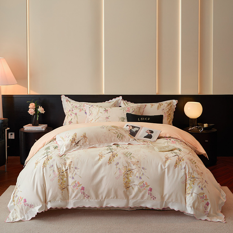 百丽安娜100支全棉数码磨毛四件套-枝霖