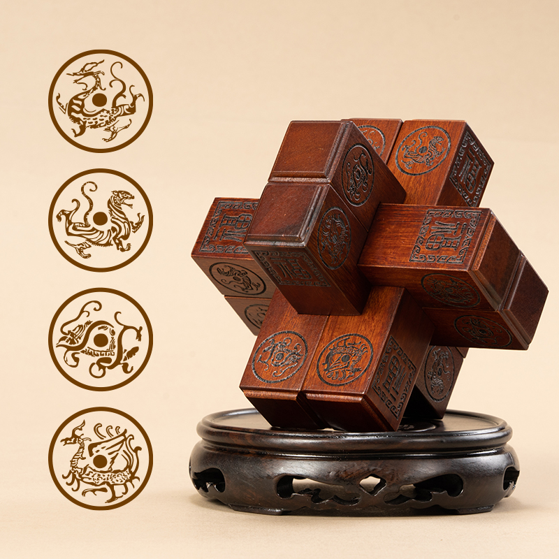 非遗-汉画纹雕面·鲁班锁