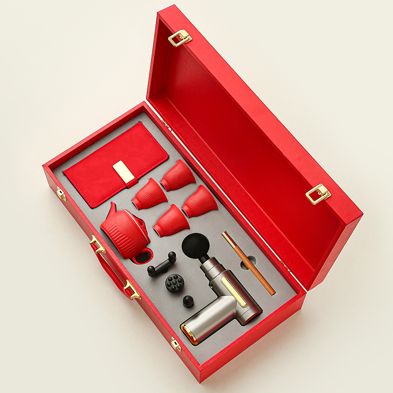 瓷語(yǔ)花香筋膜槍筆記本商務(wù)茶具套裝