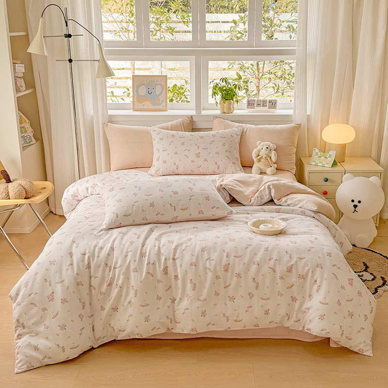 百麗安娜雙層紗輕氧全棉數(shù)碼印花四件套-初心