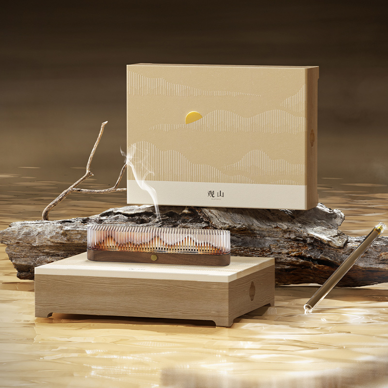觀山線香器-胡桃木款