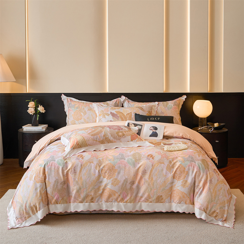 百丽安娜100支全棉数码磨毛四件套-洛河图