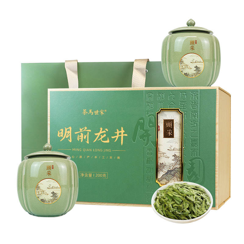 茶马世家山间茶语特级龙井双瓷罐礼盒装200g