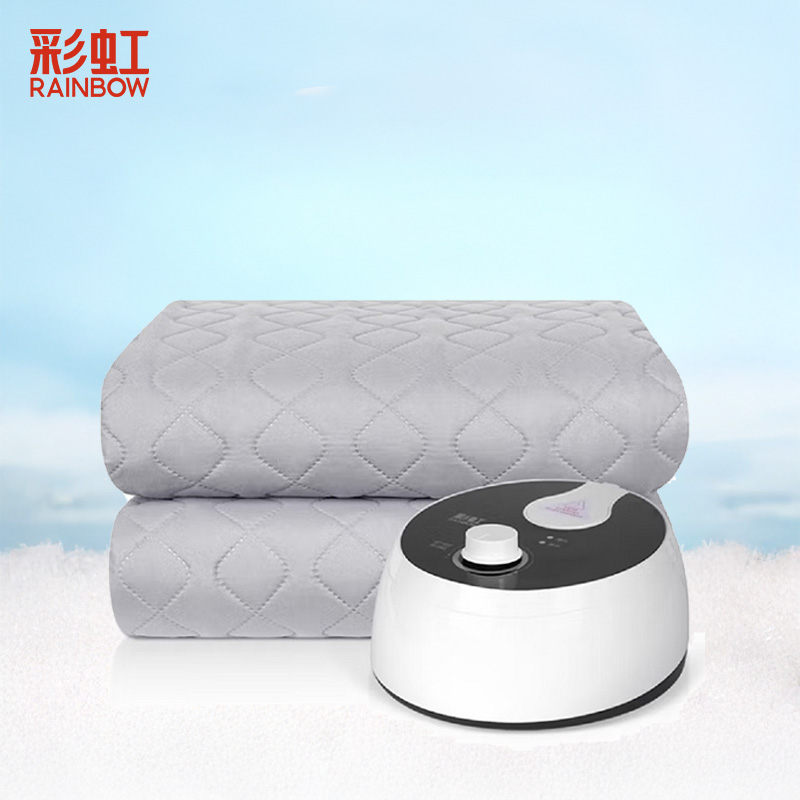 彩虹C191驱潮保暖除螨磨毛面料双人恒温水暖毯2*1.8米