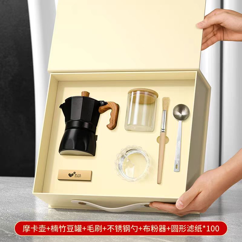 企業(yè)年會(huì)禮品送外貿(mào)客戶伴手禮摩卡壺套裝禮品