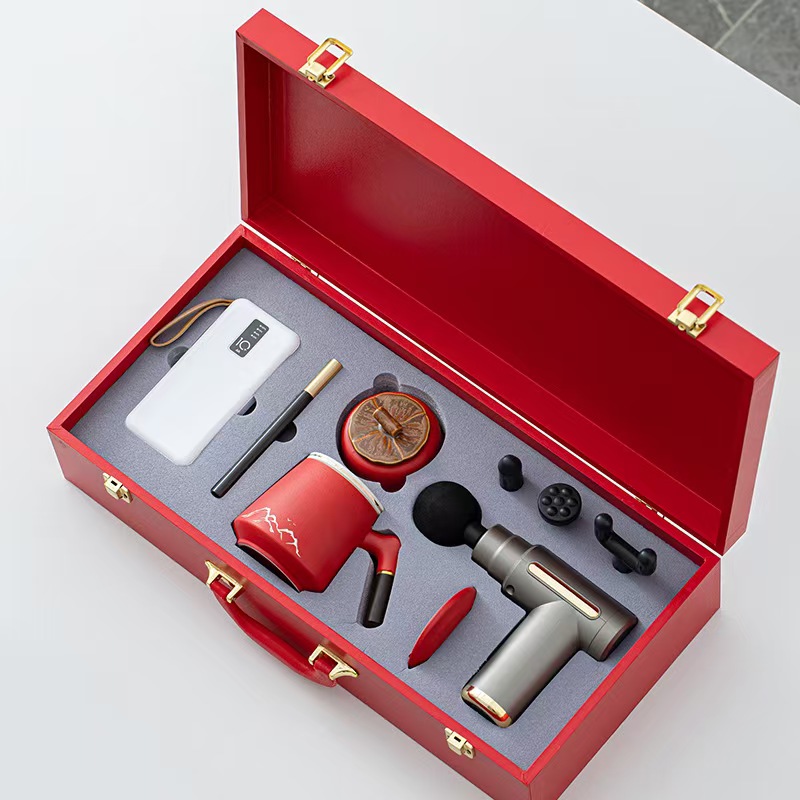 鹏翼开门红筋膜枪充电宝商务办公5件套