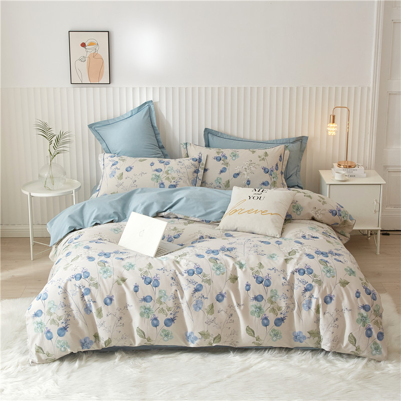 百麗安娜全棉高支加密四件套-蘿拉-藍(lán)