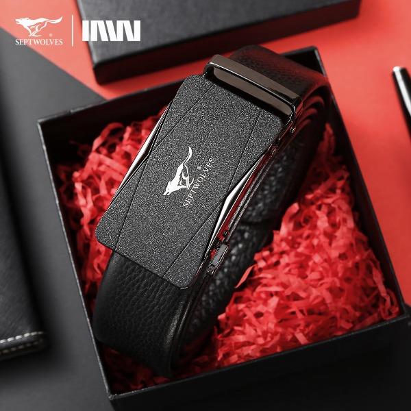 七匹狼男士皮帶情人節(jié)頭層牛皮商務(wù)休閑ZA7196-1