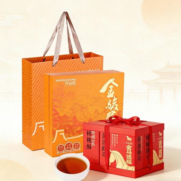 八馬萬山紅金駿茶酥新年福（金駿眉紅茶+糕點(diǎn)曲奇餅干禮盒）