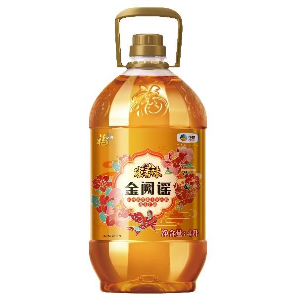 中糧福臨門家香味金闕謠土榨花生油4L
