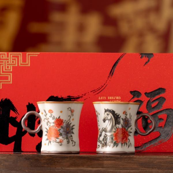 鵬翼開門紅納福馬上有錢、馬到成功對杯