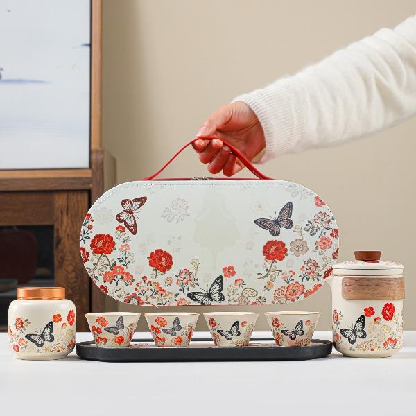 瓷語花香你若盛開蝴蝶自來旅行茶具