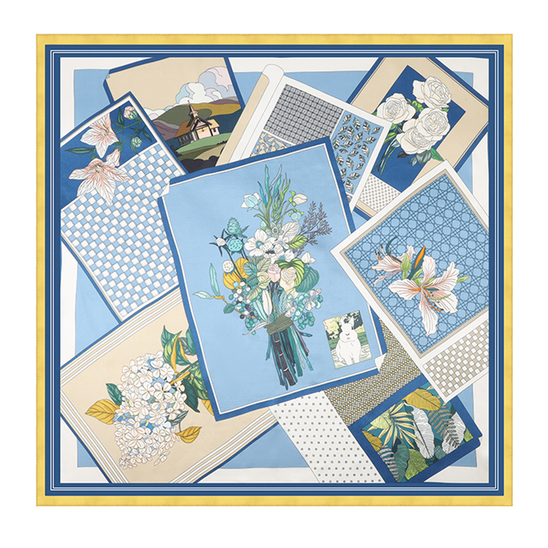 艾絲雅蘭A-S034薇薇安70真絲小方巾