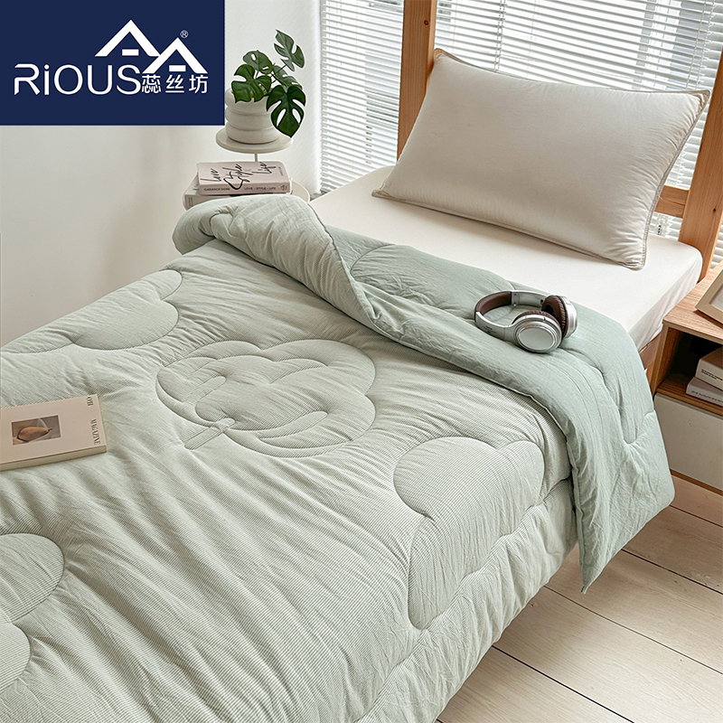 蕊絲坊家紡新款色織水洗棉米條棉花被180*220cm（8斤）