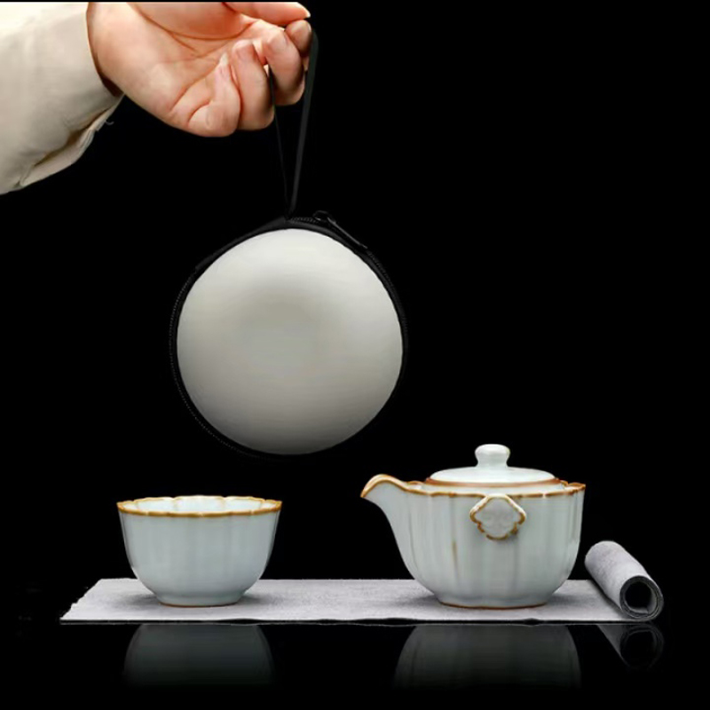 鵬翼亞黃汝窯浮雕快客杯