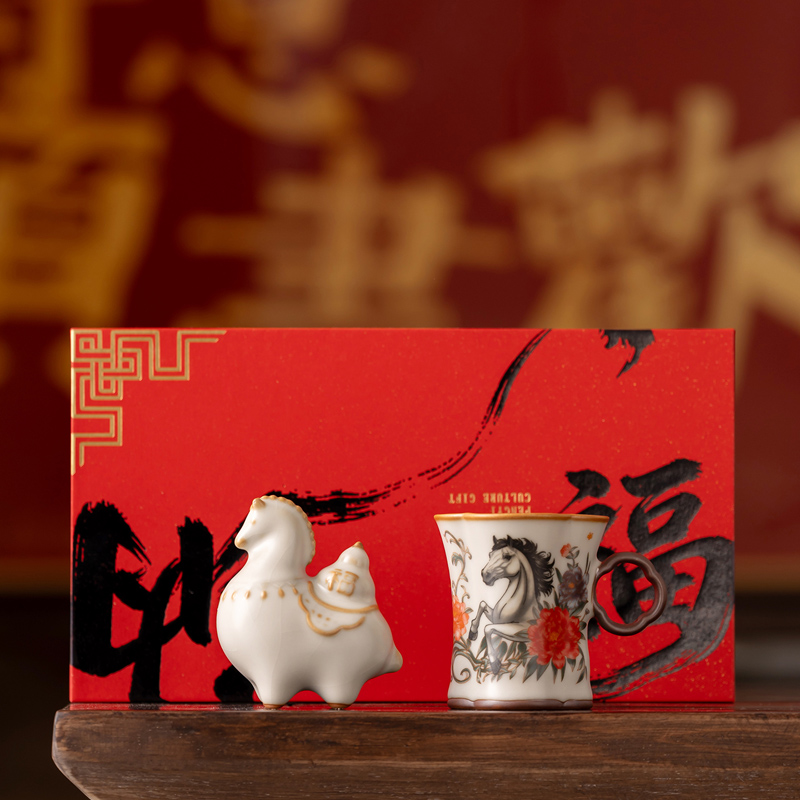 鵬翼馬年開(kāi)門紅納福馬上有錢、馬到功成擺件