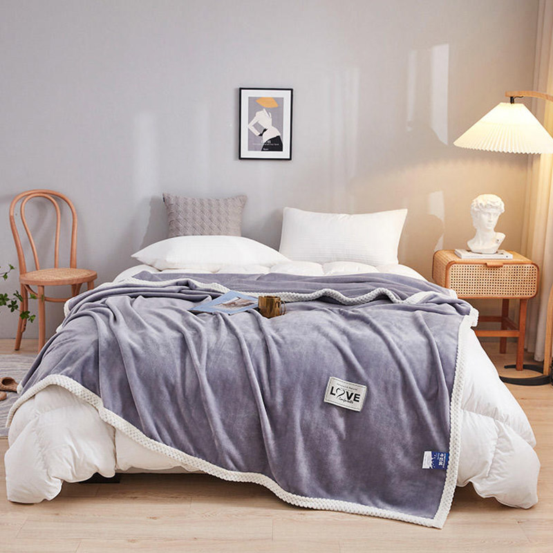 百麗安娜多功能牛奶絨四季毯-紫灰