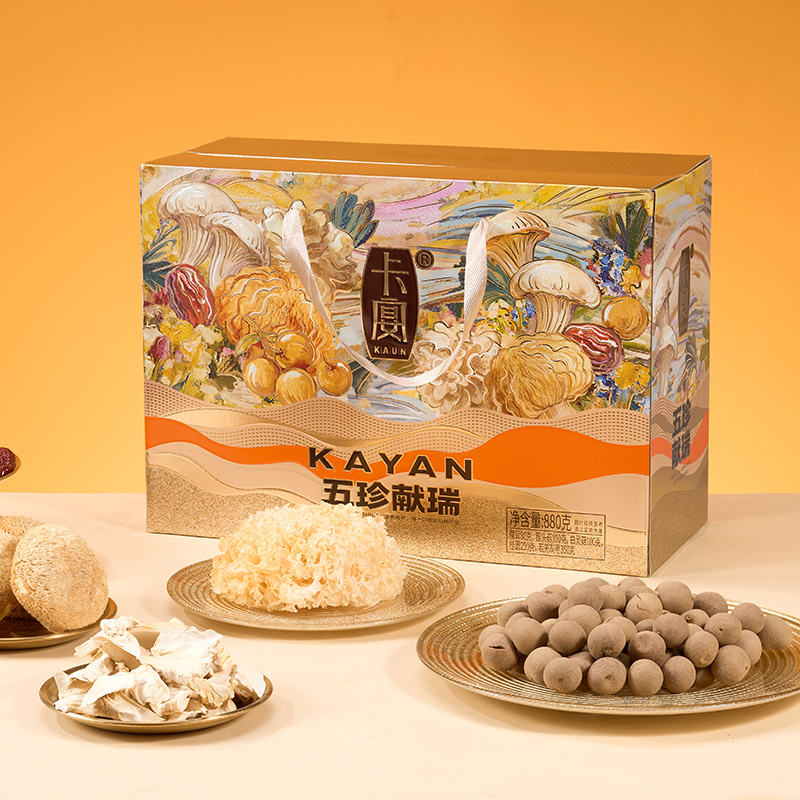 卡宴五珍獻瑞山珍干貨禮盒880g