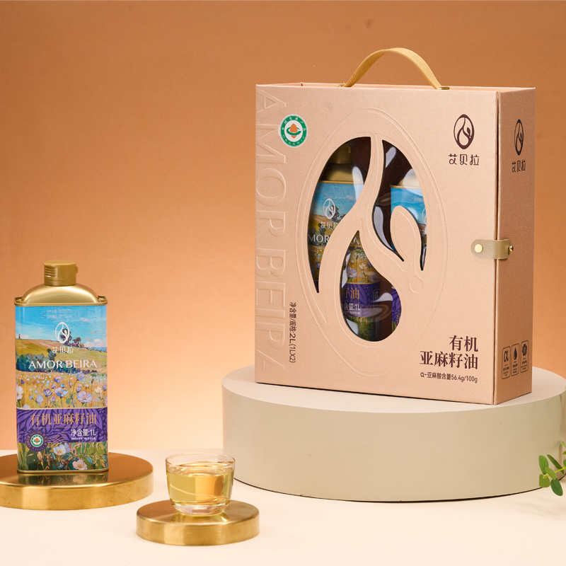 艾貝拉有機冷榨亞麻籽油禮盒1L*2