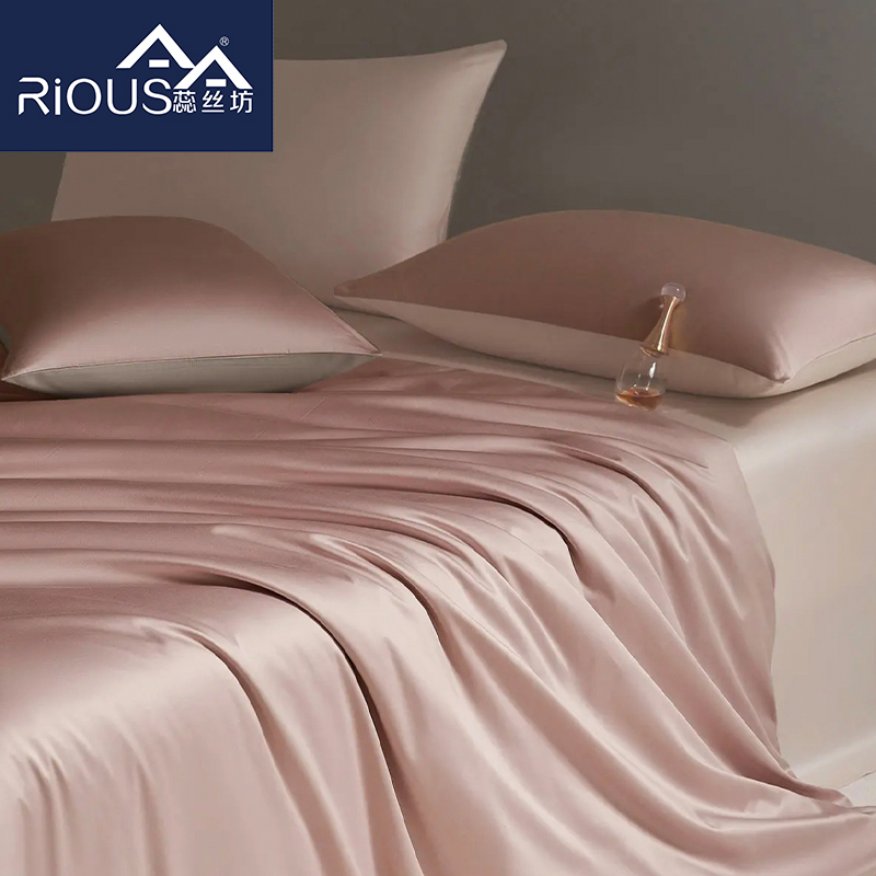 蕊絲坊家紡新疆60長絨棉拼色床單款四件套