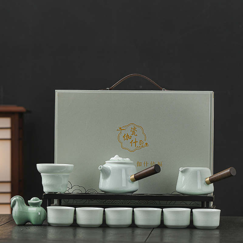 瓷伽什山和景明哥窯茶具套組