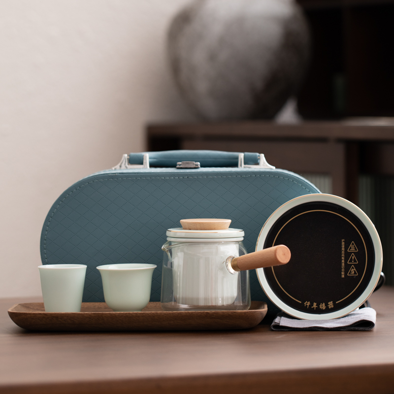 描金青山玉電磁爐煮茶器套裝