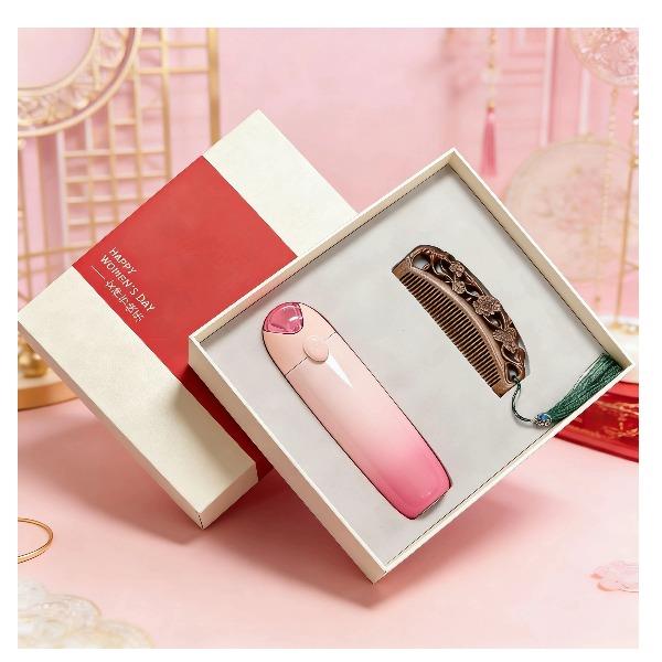 福禮掌柜紅妝木韻禮盒紅帕保溫杯梳子禮盒